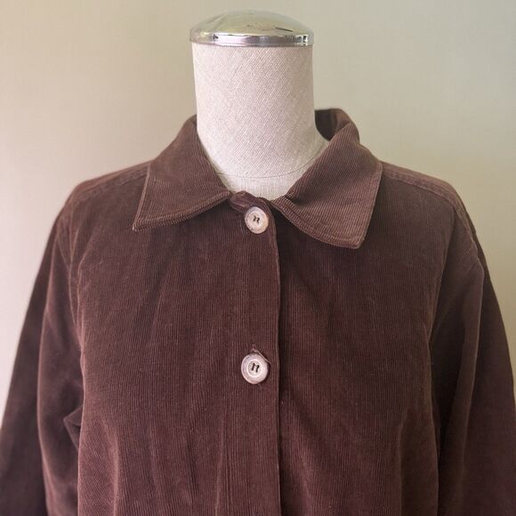 Appleseeds Women’s VTG Corduroy Shirt Petite Dark Academia Preppy Brown 12P - Picture 6 of 16